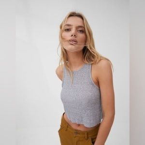 Urban Outfitters Grey BDG Godfather Cropped Ribbed Tank Top Size S